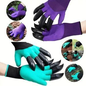 Garden Gloves With Claws For Digging - Purple